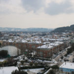 Neve sui tetti di Pesaro da Baia Flaminia il 27/02/2018