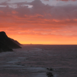 Colori rosso fuoco al tramonto sul mare di Baia Flaminia - 1 settembre 2014 (immagine 3)