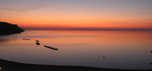 Suggestivo crepuscolo in Baia Flaminia